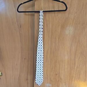 Elegant Cream Patterned Men's Tie 100% silk (8)